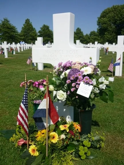 Tombe du Major General Maurice Rose au cimetière américain de Margraten