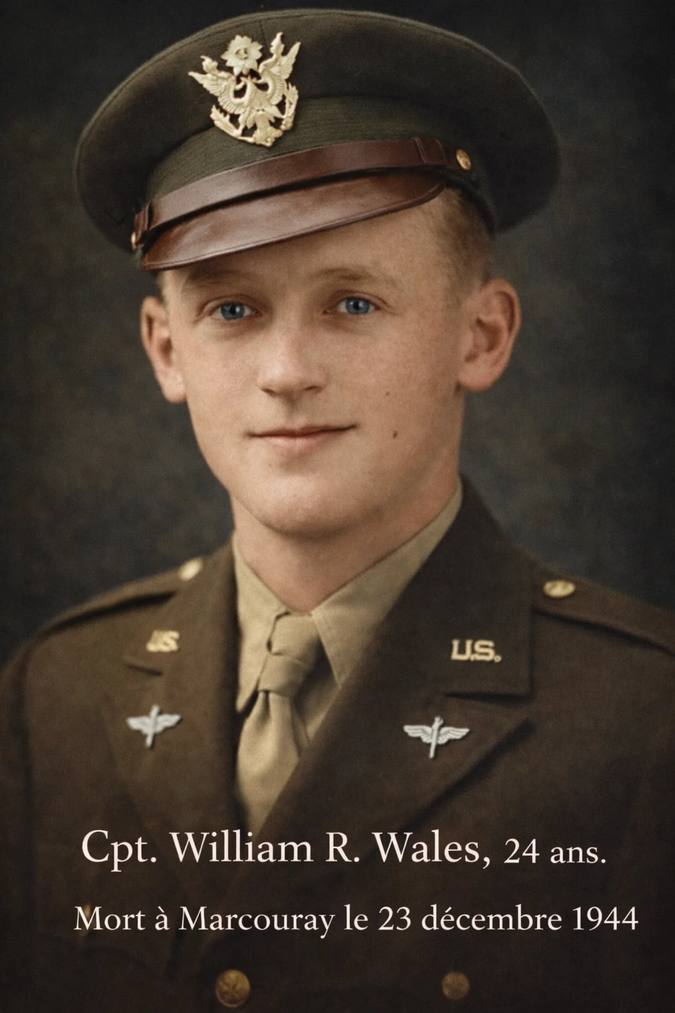 Plaque commémorative de Captain William R. Wales, pilote C-47 Task Force Hogan Marcouray 1944